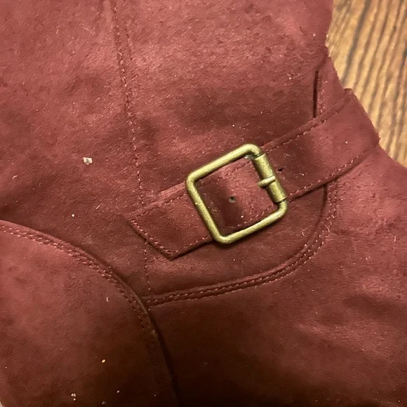 JustFab Aieeda burgundy boot sock calf boots size 9-new no box - Picture 4 of 6